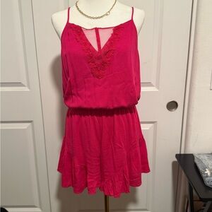 Stunning Crochet Lace Neckline Romper